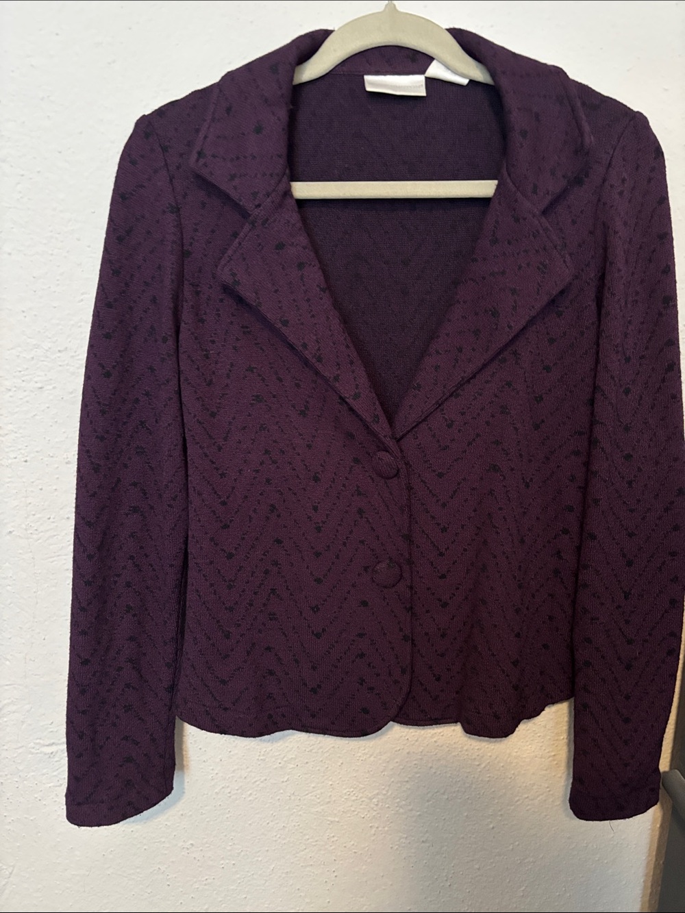 Worthington Purple and Black pattern Texture Two-Button Blazer size medium